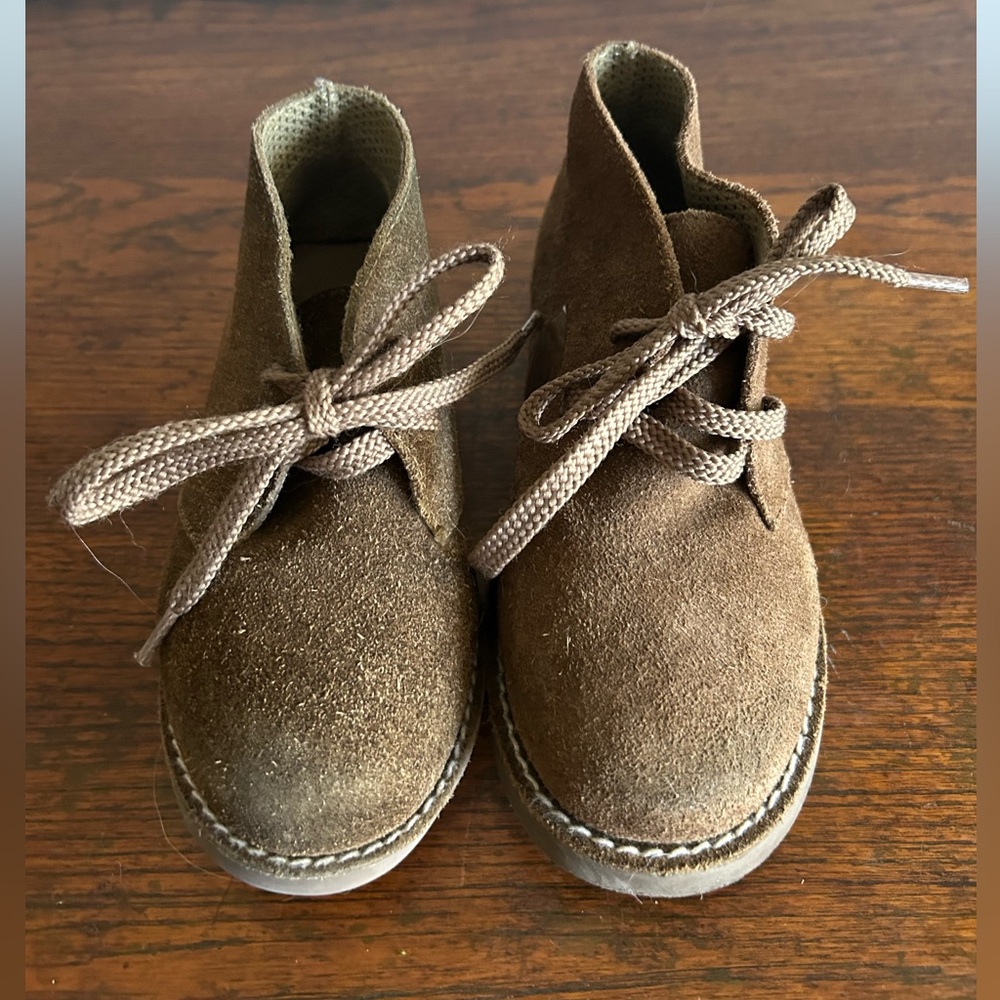 J Crew Crew Cuts Tan Leather Chukka Boots Boys Size K12 Preppy Old Money